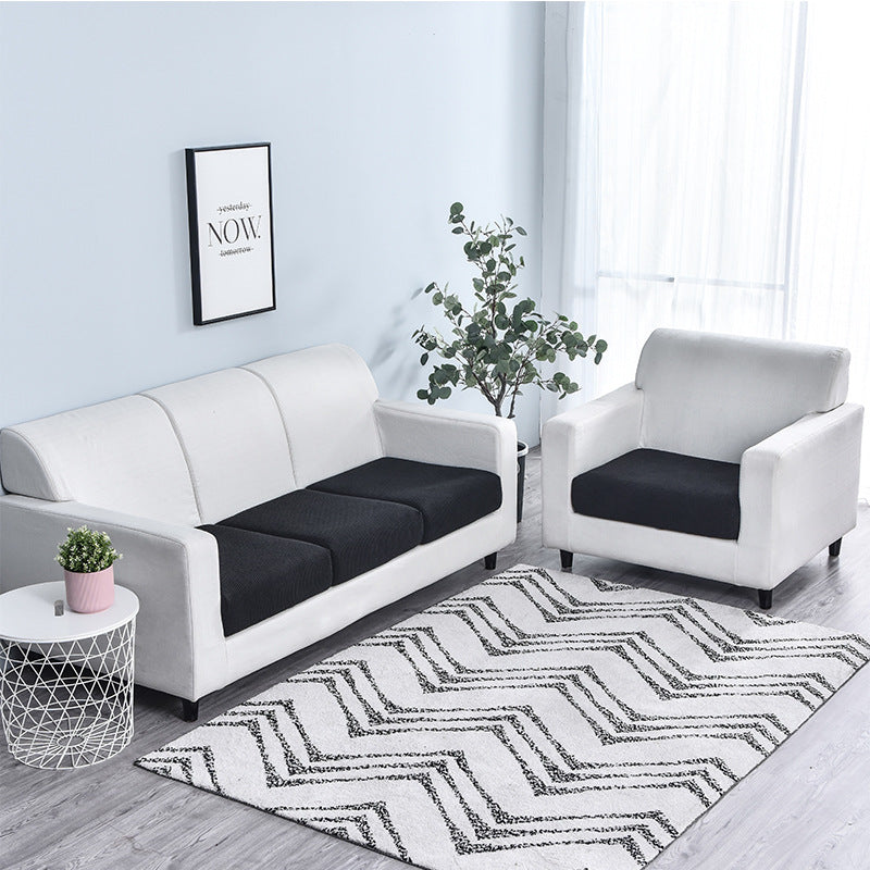 Polar Fleece Sofa Cushion Pure Color Stretch Full Cover Sponge Cushion Cover