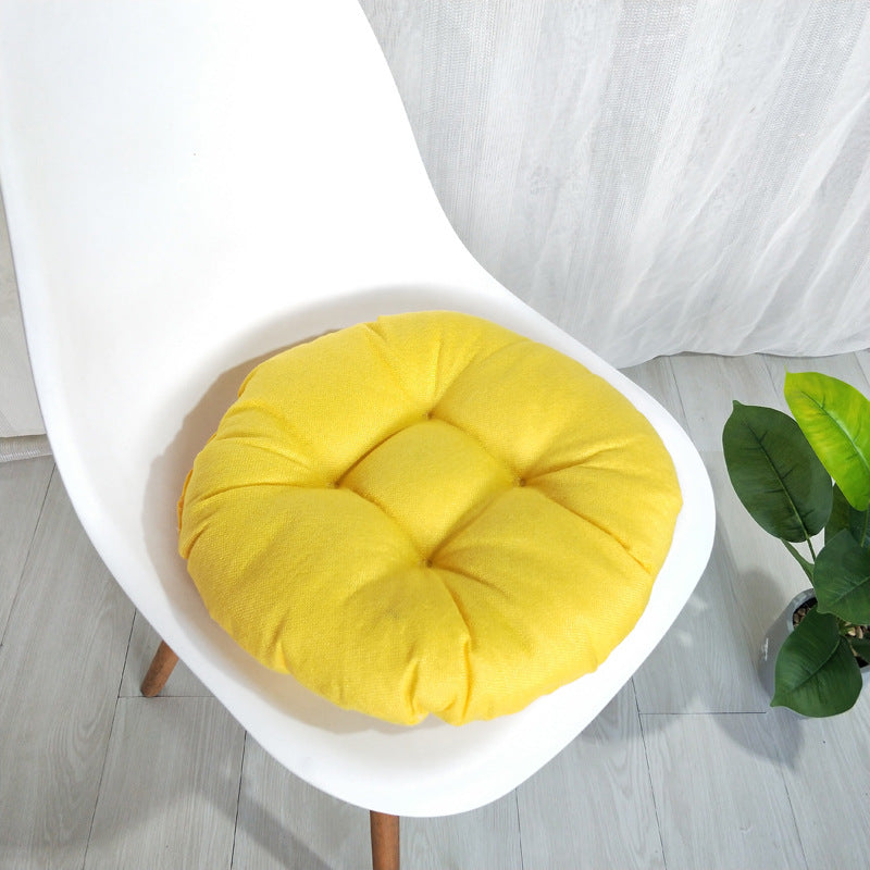 Pure Color Imitation Linen Cushion Cotton And Linen Steamed Bun Cushion