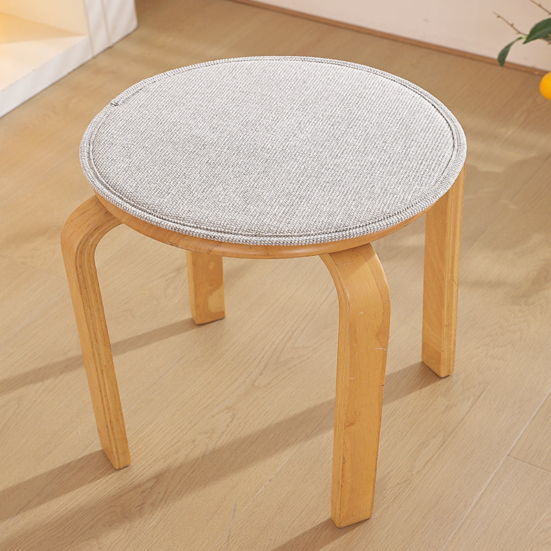 1pcs solid-color cotton-linen composite sponge round stool cushion