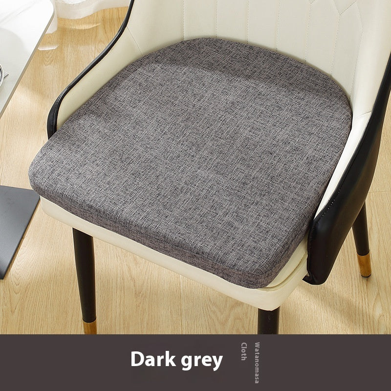 Cotton And Linen Chair Cushion Thickened Non-slip Corduroy Pearl