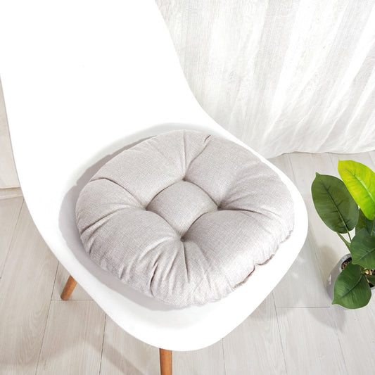 Pure Color Imitation Linen Cushion Cotton And Linen Steamed Bun Cushion