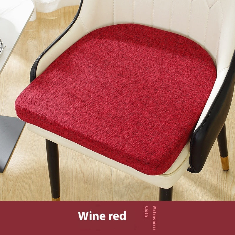 Cotton And Linen Chair Cushion Thickened Non-slip Corduroy Pearl