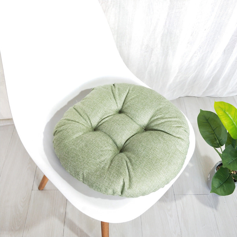 Pure Color Imitation Linen Cushion Cotton And Linen Steamed Bun Cushion