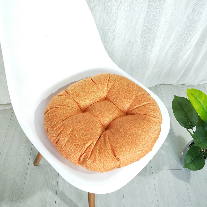 Pure Color Imitation Linen Cushion Cotton And Linen Steamed Bun Cushion