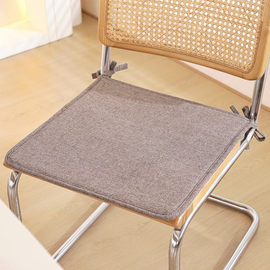 1pcs Square solid-color cotton-linen composite sponge chair cushion