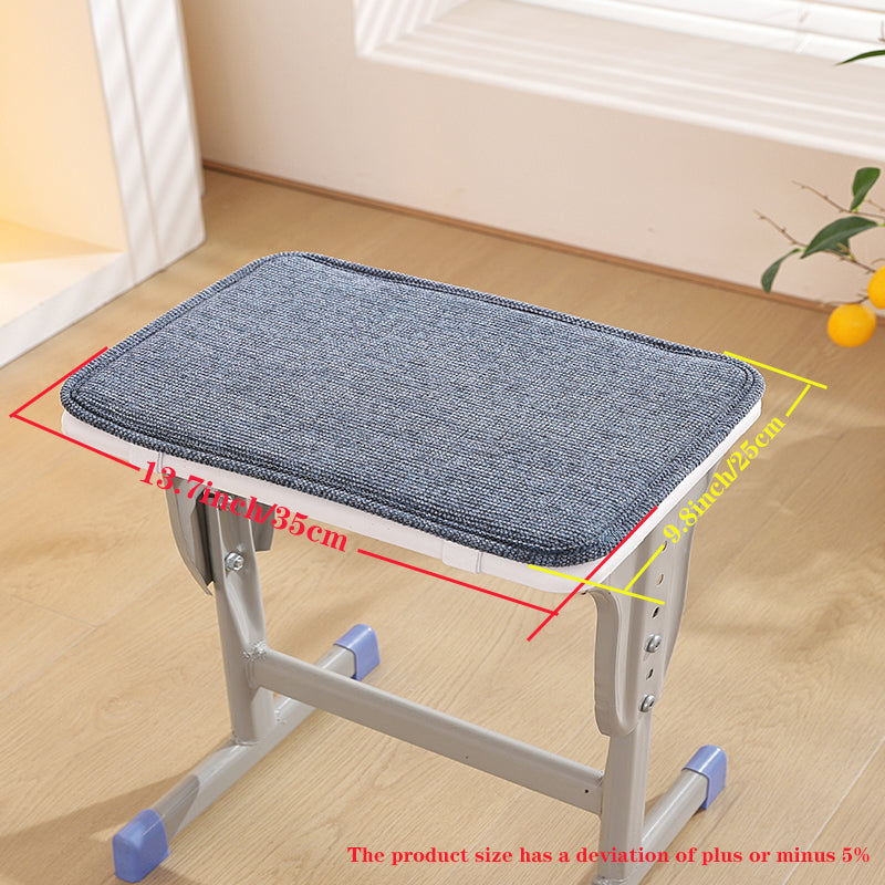 1pcs solid-color cotton-linen composite sponge Rectangular stool cushion