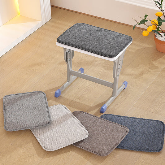 1pcs solid-color cotton-linen composite sponge Rectangular stool cushion