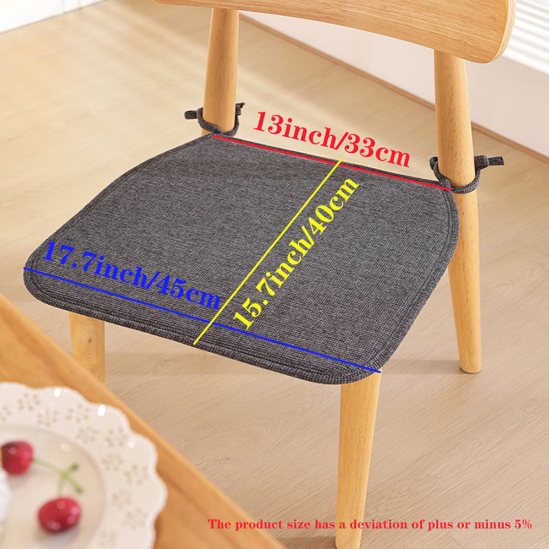 1pcs U-shaped solid-color cotton-linen composite sponge chair cushion