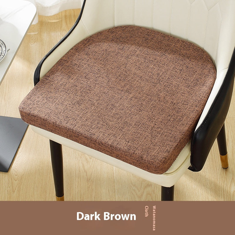 Cotton And Linen Chair Cushion Thickened Non-slip Corduroy Pearl
