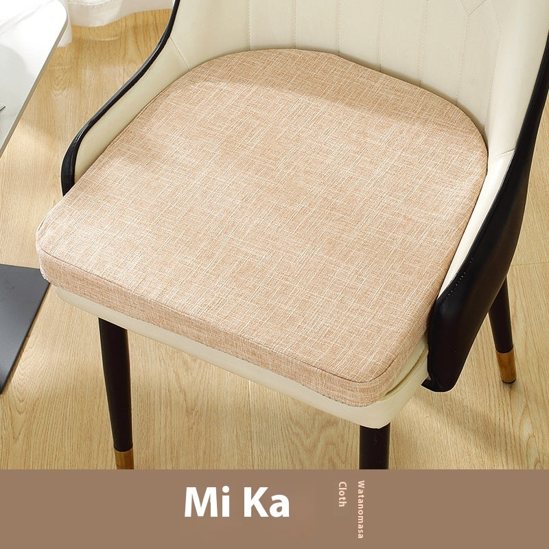 Cotton And Linen Chair Cushion Thickened Non-slip Corduroy Pearl