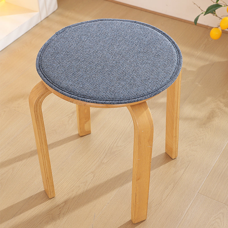 1pcs solid-color cotton-linen composite sponge round stool cushion