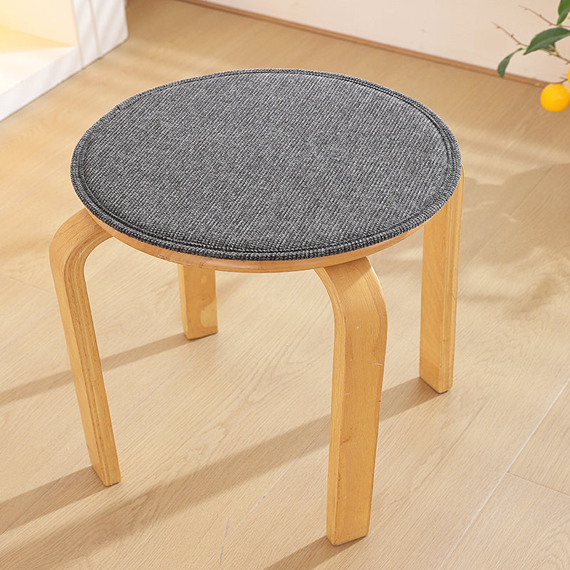 1pcs solid-color cotton-linen composite sponge round stool cushion
