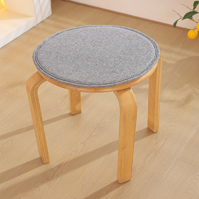 1pcs solid-color cotton-linen composite sponge round stool cushion