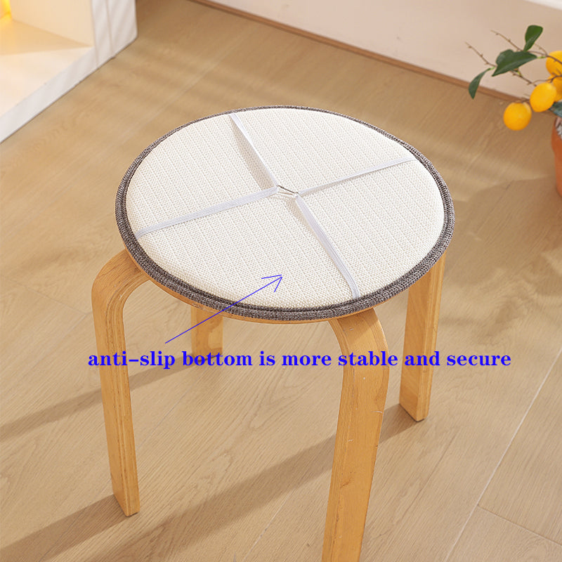 1pcs solid-color cotton-linen composite sponge round stool cushion