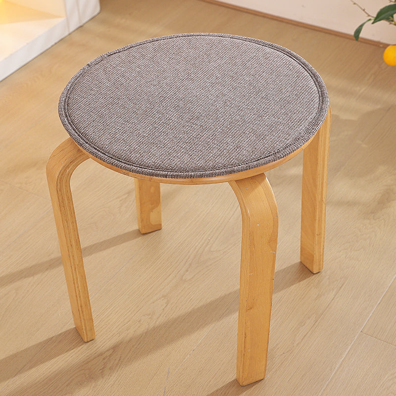 1pcs solid-color cotton-linen composite sponge round stool cushion