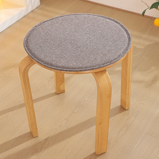 1pcs solid-color cotton-linen composite sponge round stool cushion