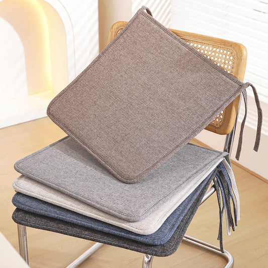 1pcs Square solid-color cotton-linen composite sponge chair cushion