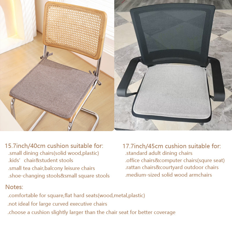 1pcs Square solid-color cotton-linen composite sponge chair cushion