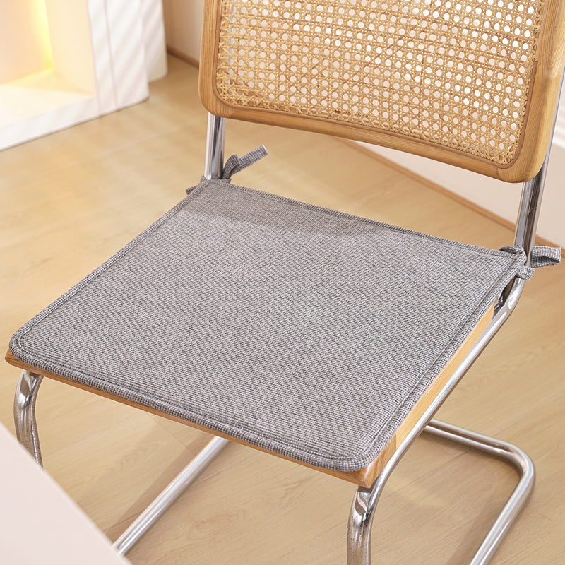 1pcs Square solid-color cotton-linen composite sponge chair cushion